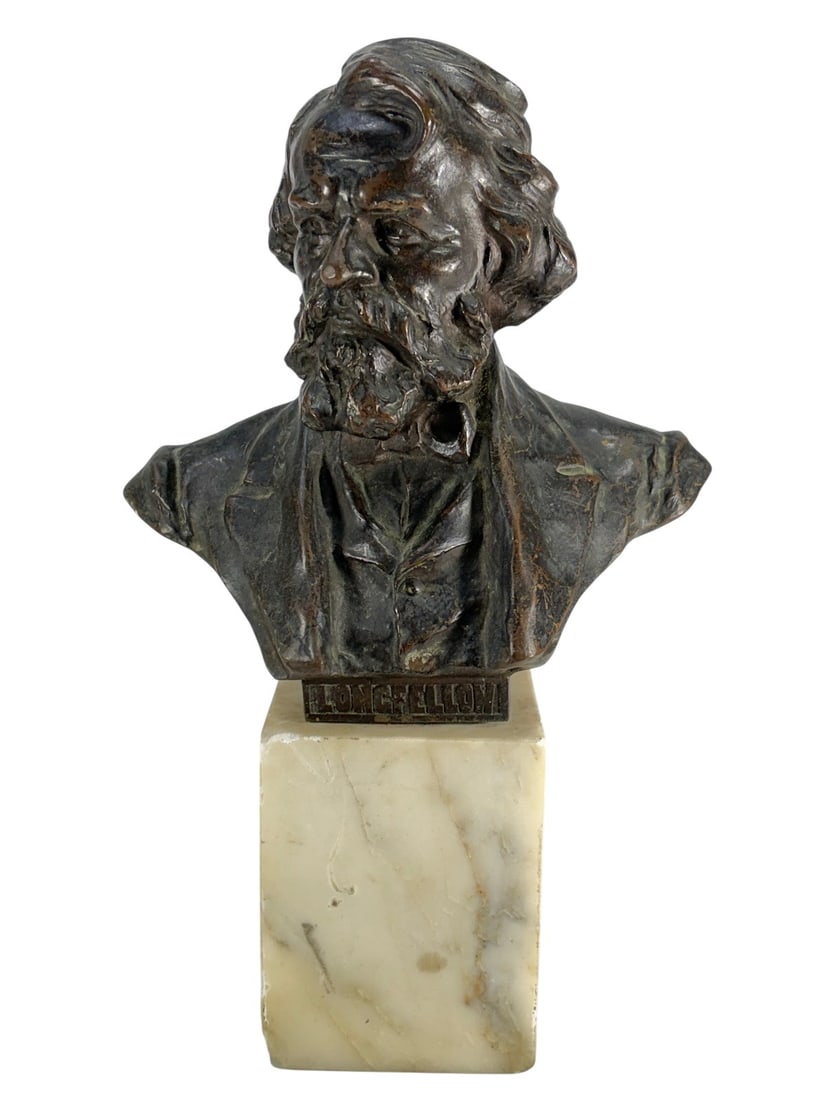 Hans Muller b1873 Longfellow Bronze Bust Sculpture (1 of 7)