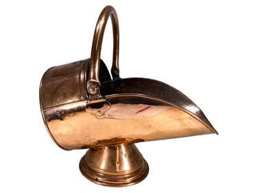 1890s Victorian Copper Helmet Coal Scuttle