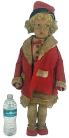 20th C Lenci Italian Red Riding Hood Felt Doll 24"