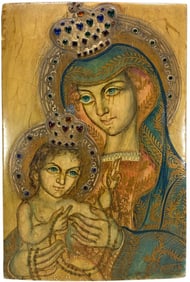 Virgin Mary & Baby Jesus Embellished Print Icon