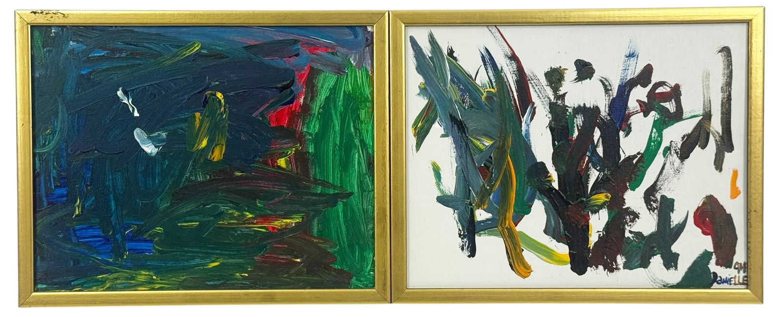 Pair of Abstract Expressionist Paintings SIGNED (1 of 9)