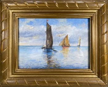 Gowland Ships Oil Painting on Board SIGNED