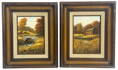 Pr of Richard Collopy Acrylic Landscape Paintings