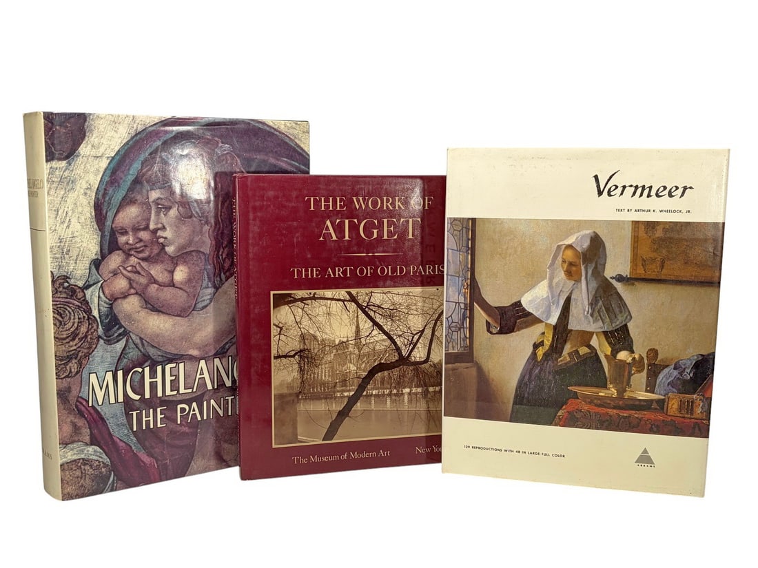 Art Books Vermeer, Michelangelo & Atget 3pc LOT (1 of 7)