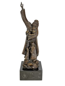 Jewish School Bronze & Marble Sculpture