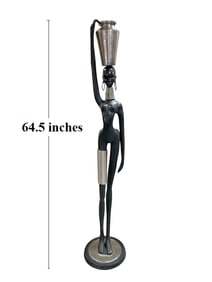 African Ndebele Lifesized Woman Bronze Sculpture