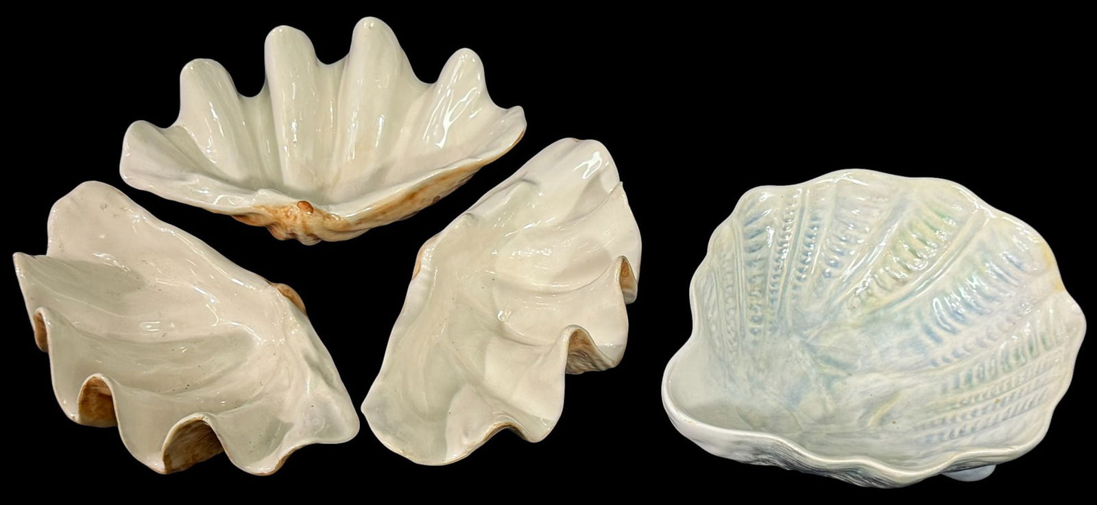 Nautical Shell Motif HP Ceramic Bowls 4pc LOT (1 of 8)