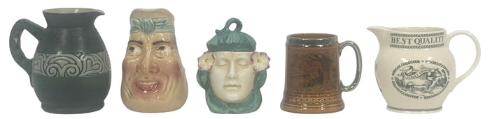 Assorted Vintage Ceramic Pitchers & Mugs 5pc LOT