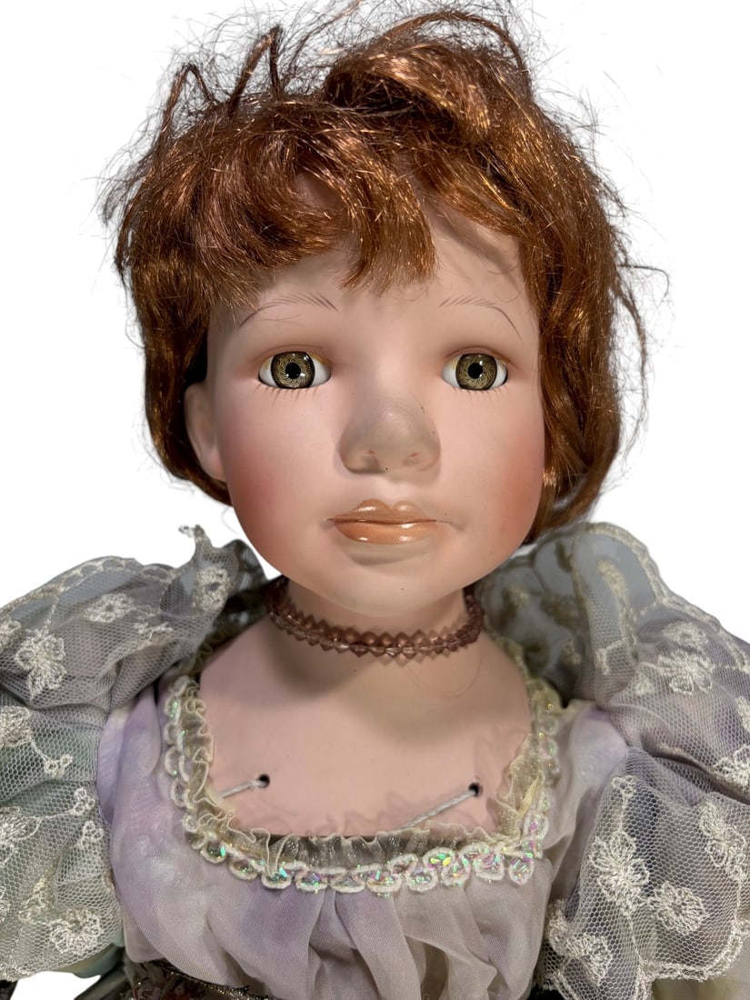 Cathay Collection Porcelain & Other Girl Doll 2pcs - 2