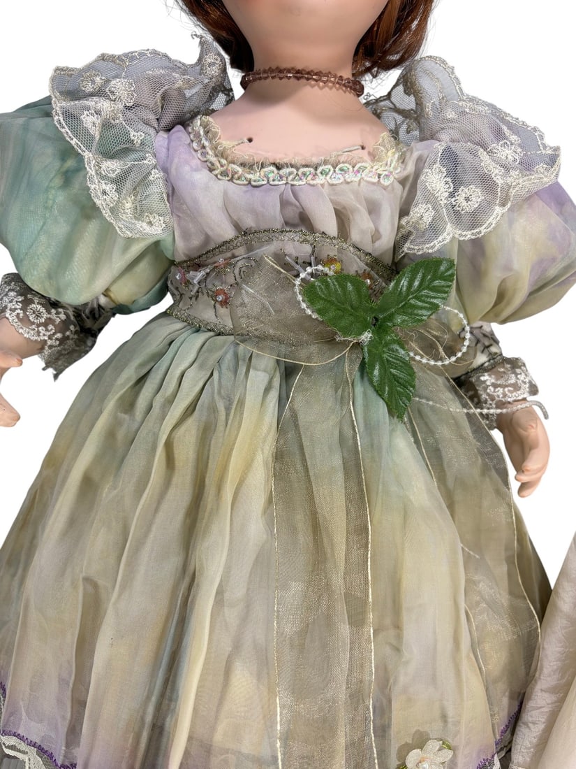 Cathay Collection Porcelain & Other Girl Doll 2pcs - 3