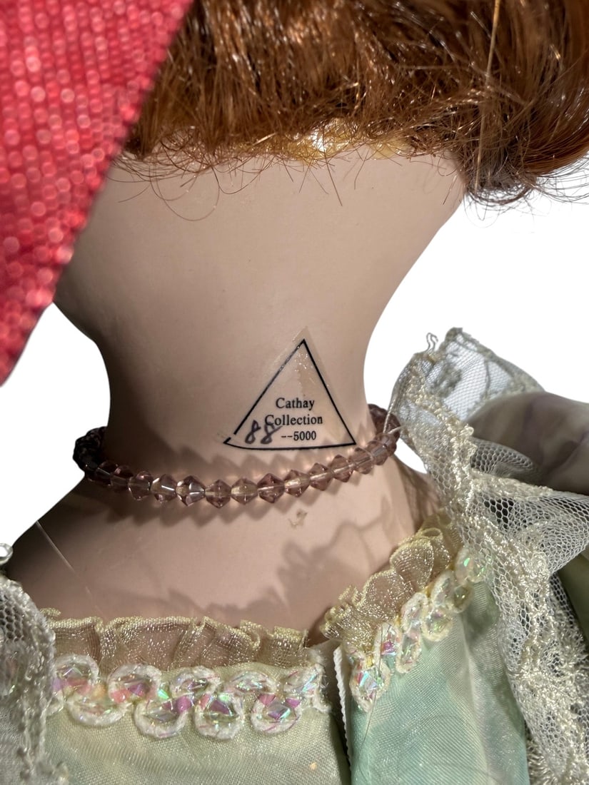 Cathay Collection Porcelain & Other Girl Doll 2pcs - 7