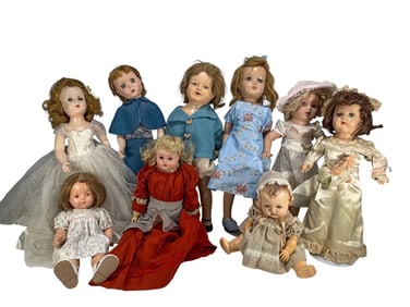 Dionne France, Rosebud, Ame & Others Dolls 9pcs