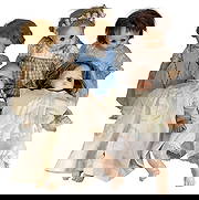 Madame Alexander Bisque & Rubber Dolls 5pc LOT: Madame Alexander lot of five vintage bisque and rubber dolls, including marked examples, dressed in period-style clothing with sleep eyes and jointed limbs. The largest measures approximately 19