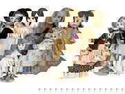 Madame Alexander & Effanbee Dolls 7pc LOT: Lot of seven vintage dolls including Madame Alexander and Effanbee examples, with jointed bodies and assorted original or period clothing. Some retain marks and tags. The largest measures