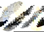 Lladro Doulton & Cybis Porcelain Figurine 3pc LOT: Includes the following curio cabinet display figurines. Lladro Spain My Buddy #7609 Production years 1989-1992. Designed by Antonio Ramos. Royal Doulton Robin Hood HN2773. Issued 1985-1990. Designed