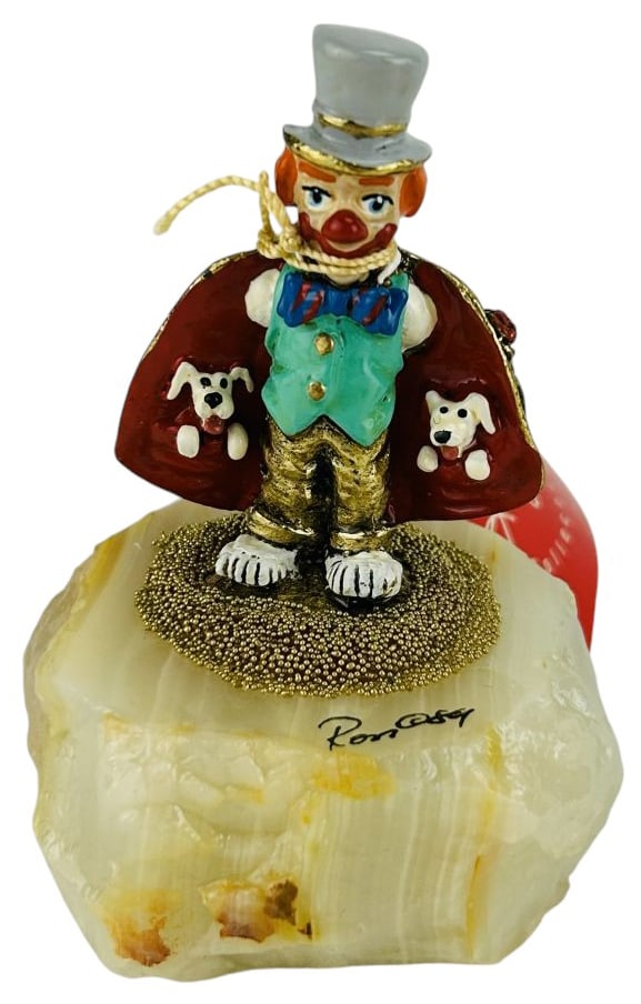 Ron Lee 1947-2017 Circus Clown Figurines Onyx Base - 2
