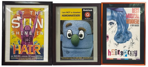 Hair, Avenue Q, & Hairspray Broadway Posters 3pcs