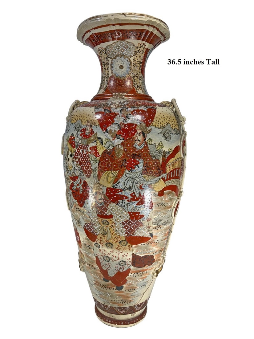 Large Japanese Satsuma Porcelain Vase (1 of 7)