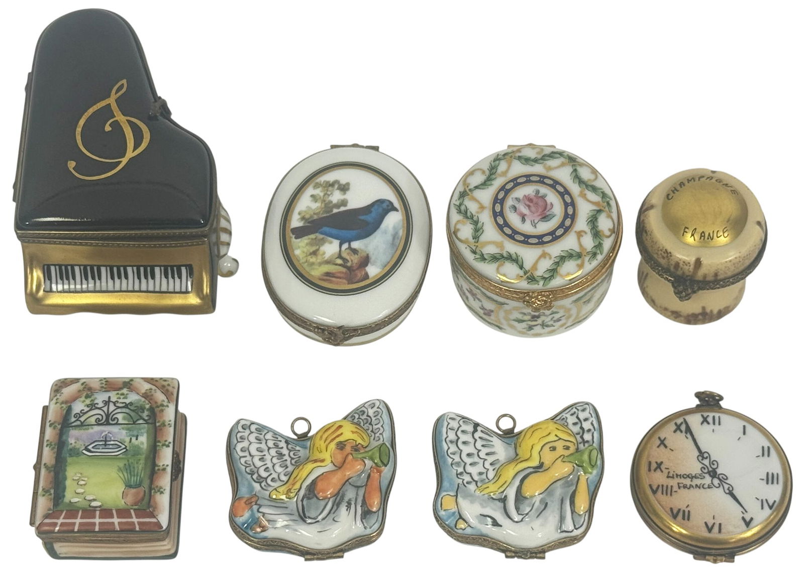 Limoges French HP Porcelain Trinket Boxes 8pc LOT (1 of 4)