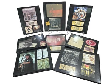 Rock Stars Framed Pictures & Show Tickets 8pc LOT