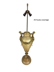 Gilt Metal & Wood Lamp Base w/ Cherub Figures