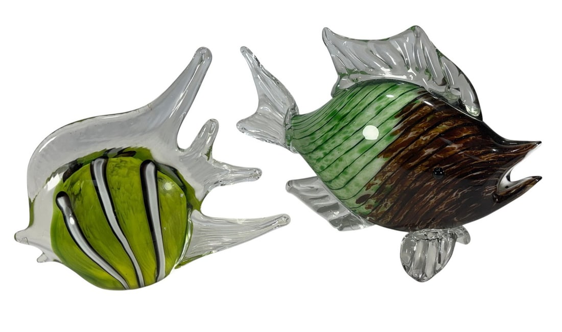 Murano Art Glass Angel Fish Figurines 2pc LOT (1 of 6)