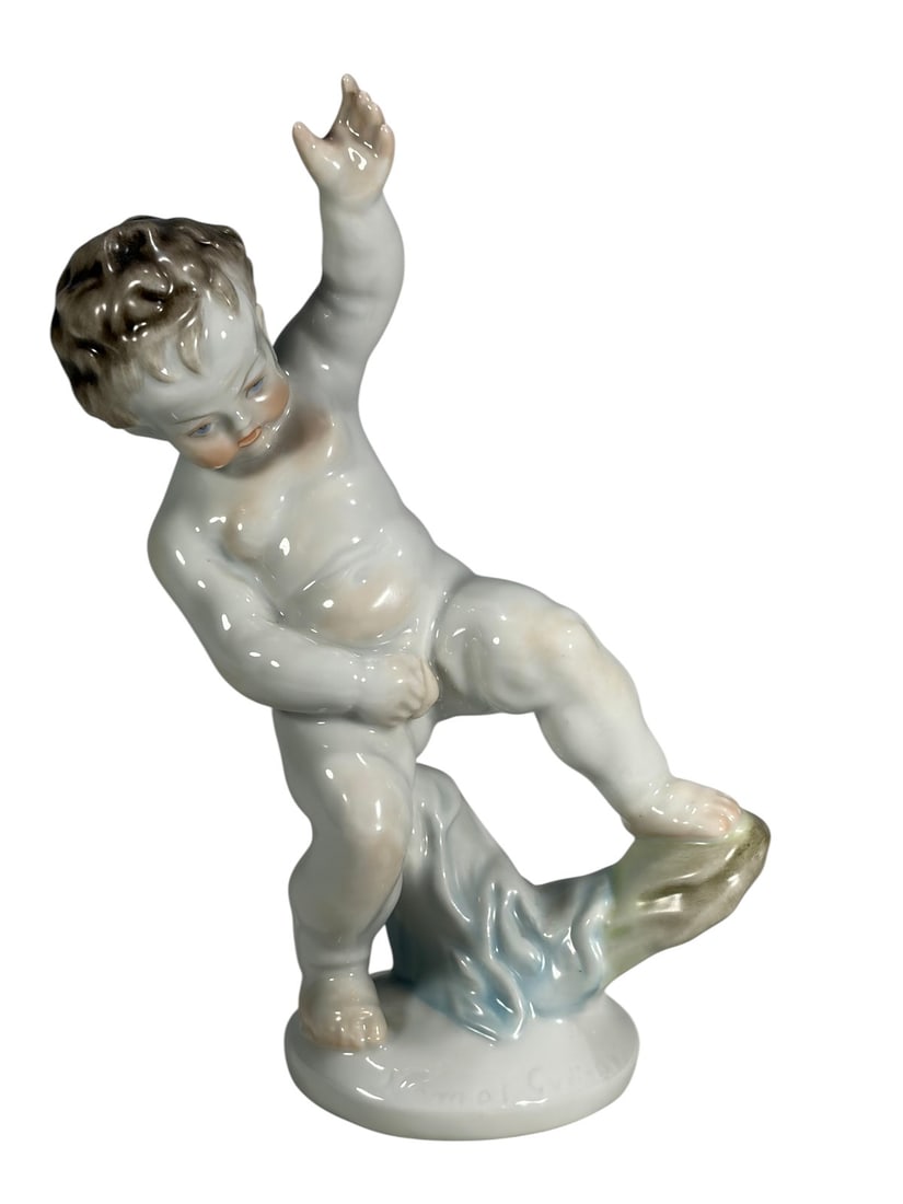 Herend Hungary Nude Putti Porcelain Figurine (1 of 5)