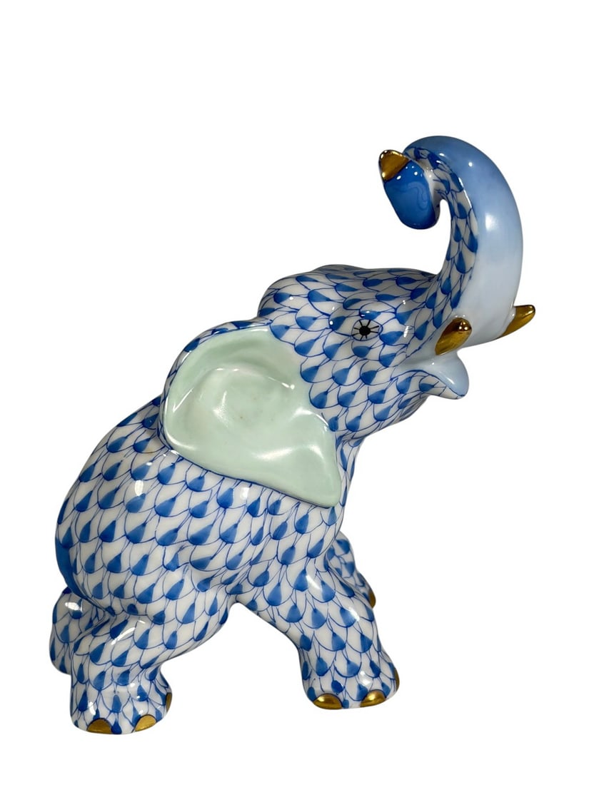 Herend Hungary Fishnet Elephant Porcelain Figurine (1 of 5)