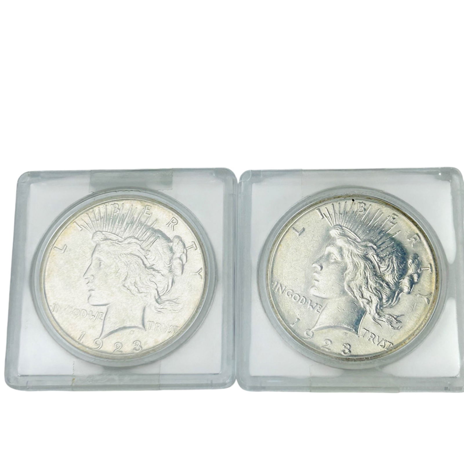 1923 Peace Silver Dollars PAIR of US Coin LOT (1 of 4)