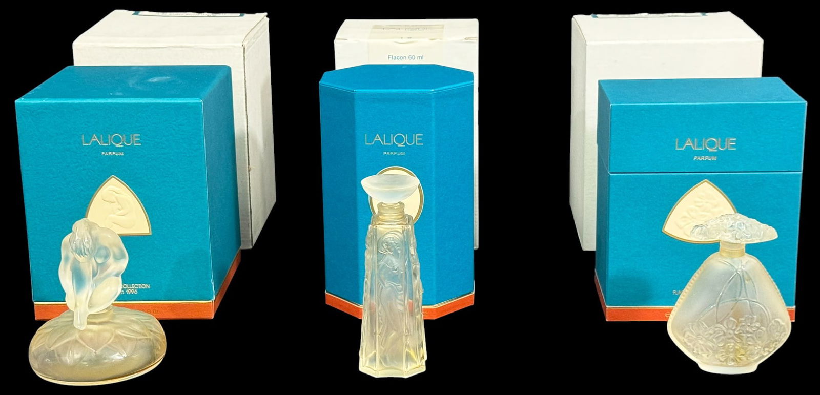 Lalique French Crystal Perfume Bottles 3pc LOT (1 of 17)