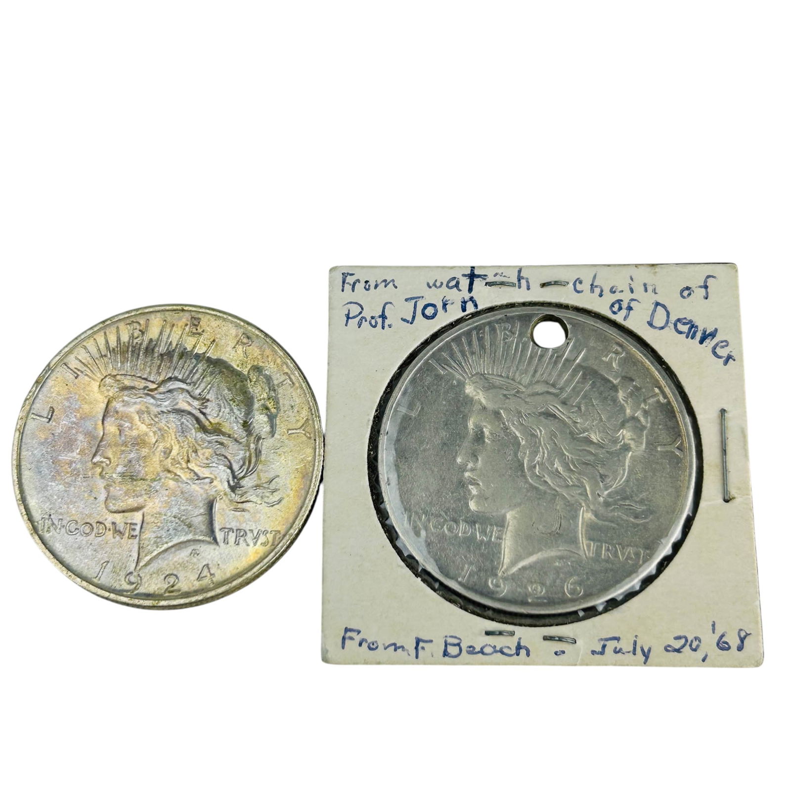 1924 & 1926 Peace Silver Dollar US Coins 2pc LOT (1 of 4)