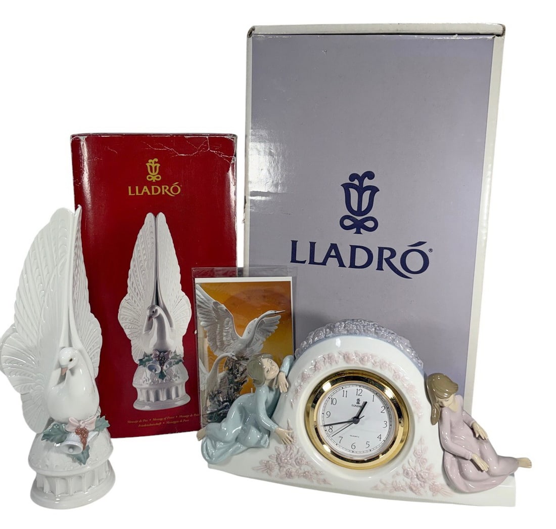 Lladro Two Sisters Clock & Message of Peace 2pcs (1 of 10)