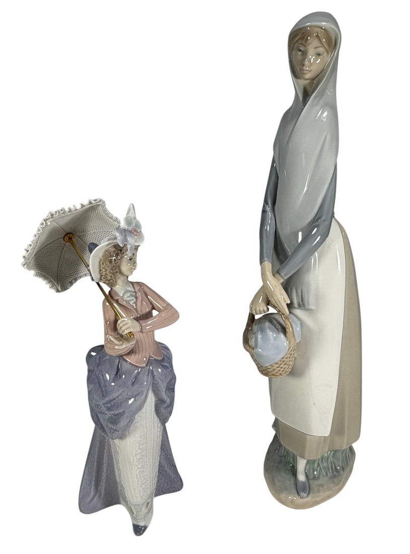 Lladro Spain Promenade & Basket of Goodies 2pc LOT (1 of 8)