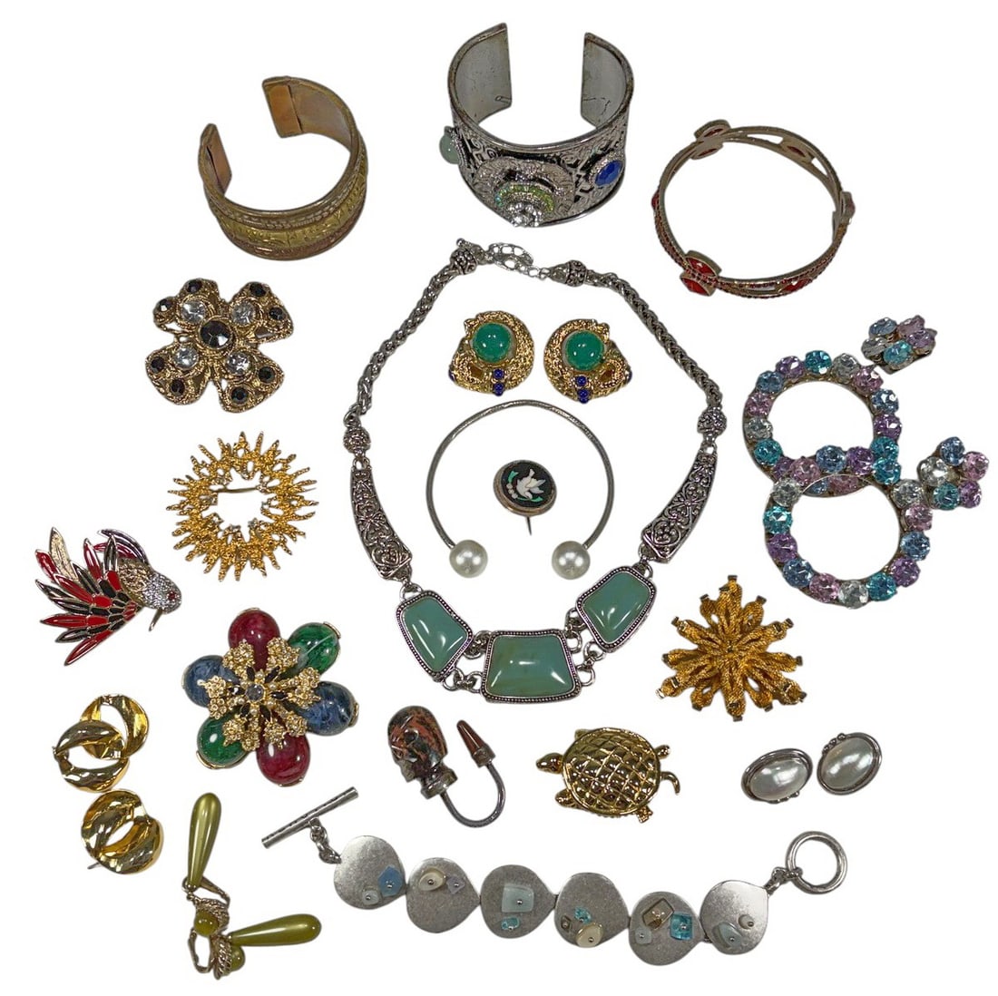 Brooches, Bracelets, Earrings Costume Jewelry 23pc (1 of 8)