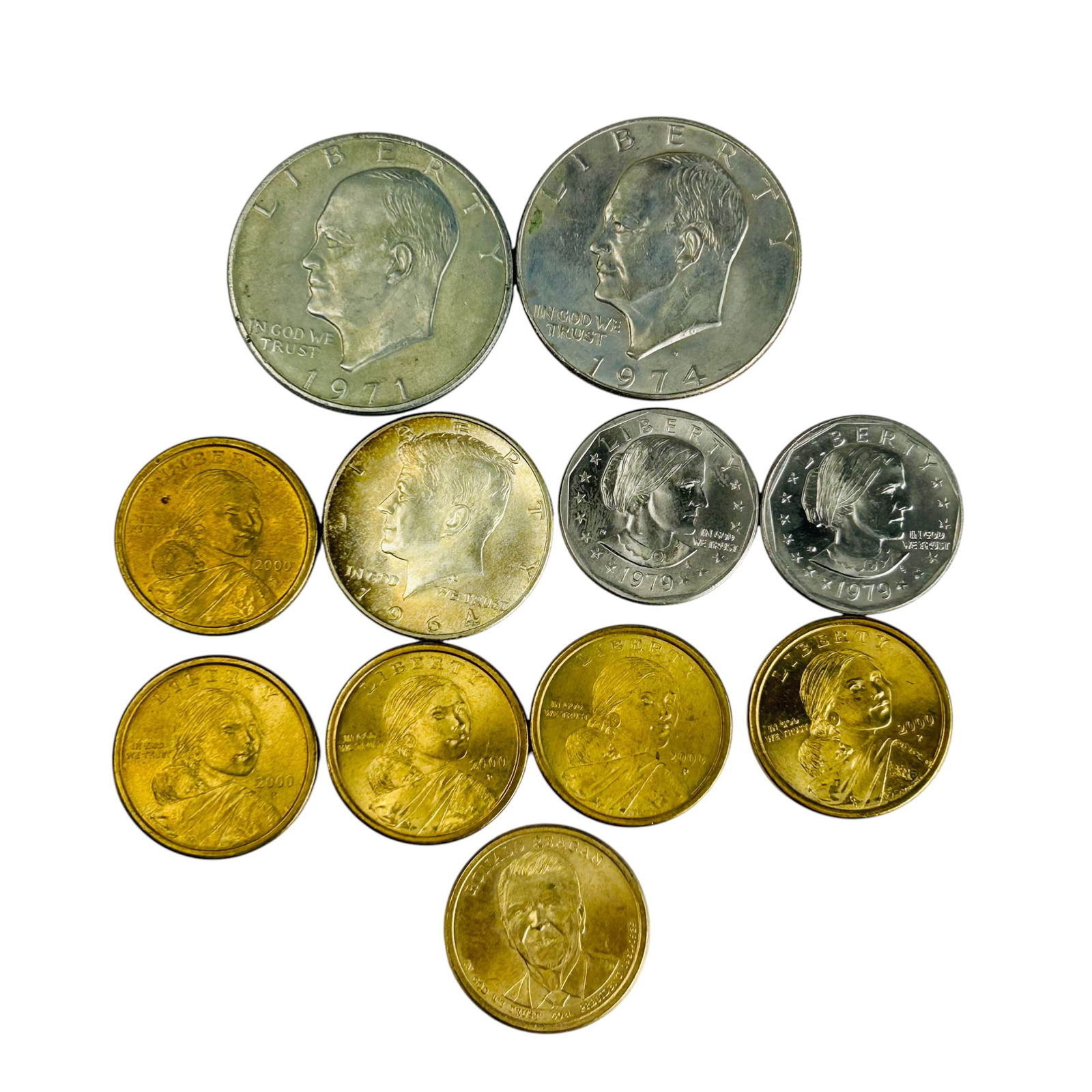 Eisenhower Susan B Anthony Reagan Kennedy Coin LOT (1 of 7)