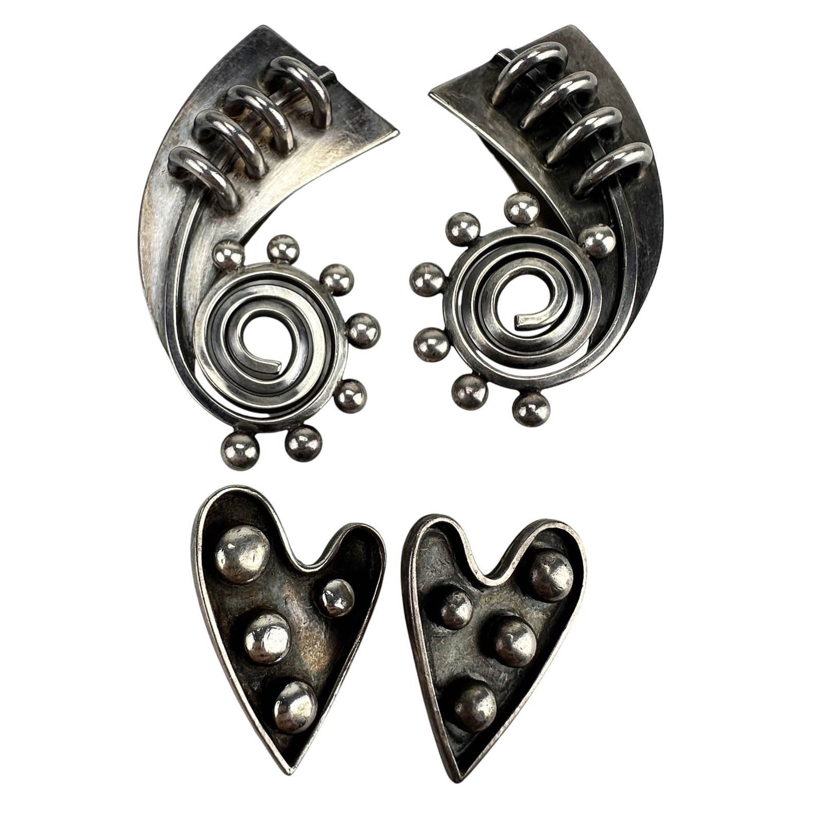 Maider Heatter Sterling Earrings & Dress Clips LOT (1 of 3)