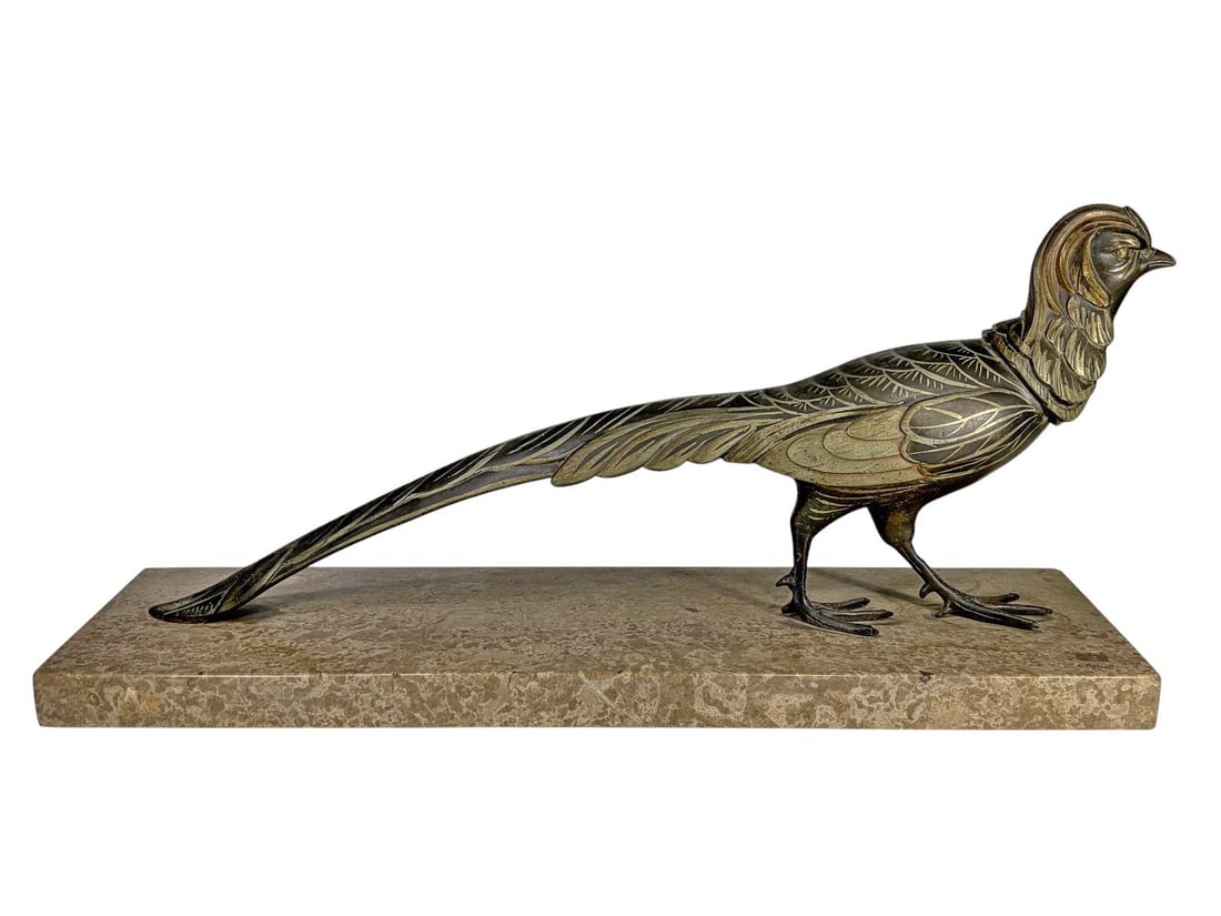 Salvatore Melani Art Deco Pheasant Bronze Statue (1 of 8)