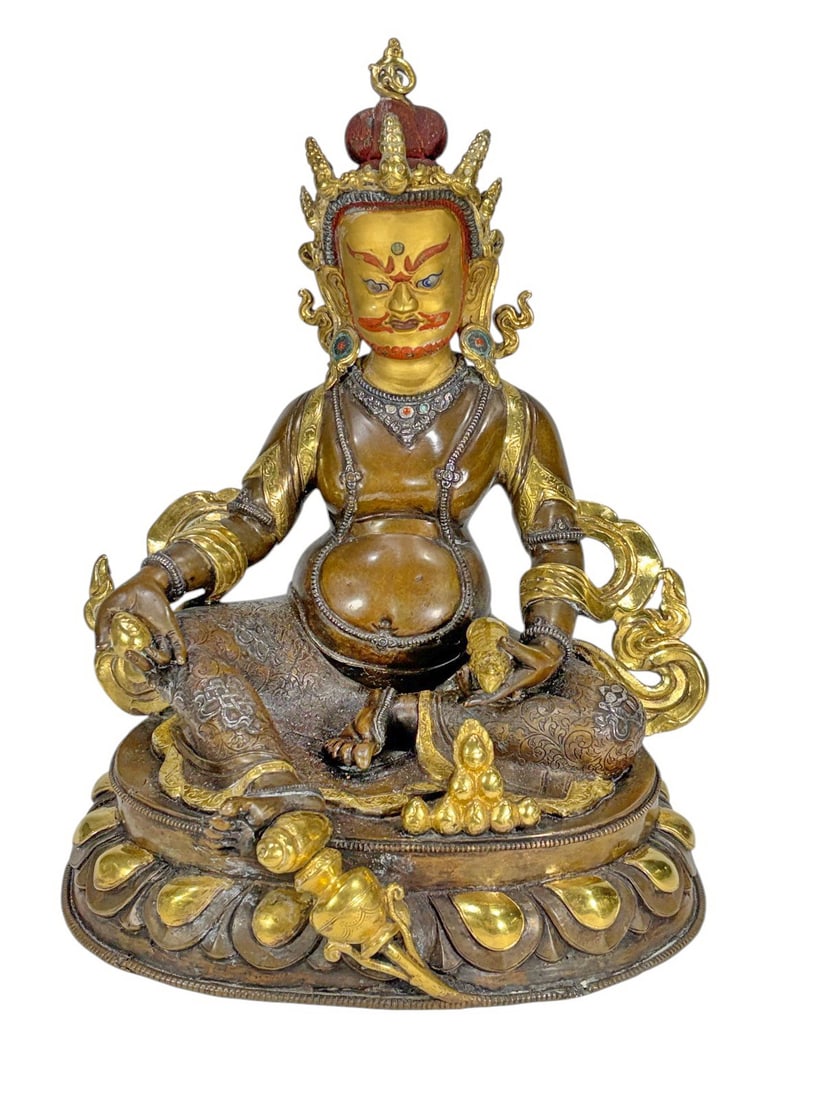 Seated Dzambhala Nepalese Gilded Bronze Sculpture (1 of 9)