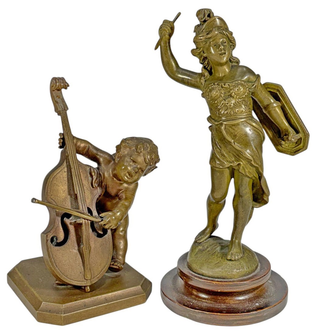 August Moreau b.1834 Bronze Statues Figural 2pcs (1 of 11)
