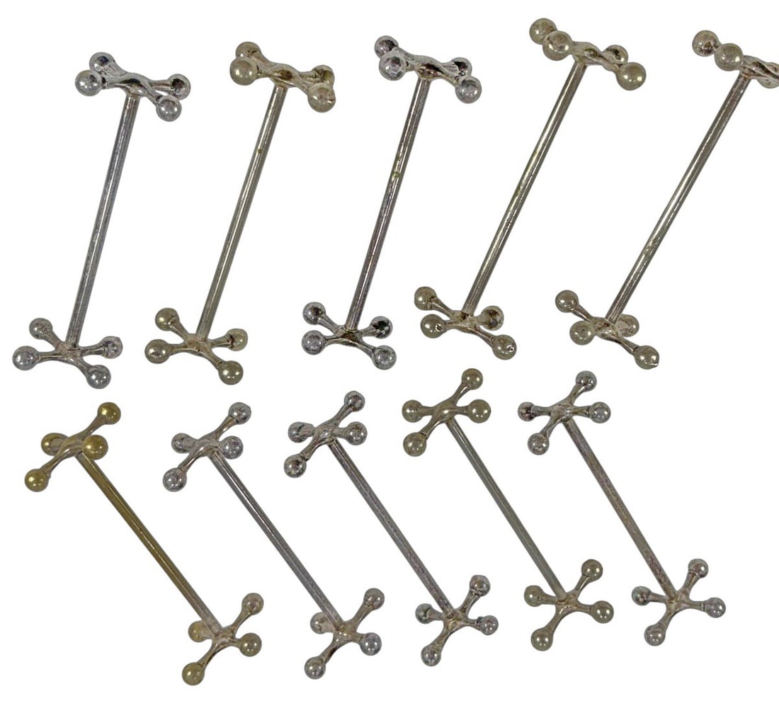 Vintage French Silverplated Knife Rest 10pc LOT (1 of 3)