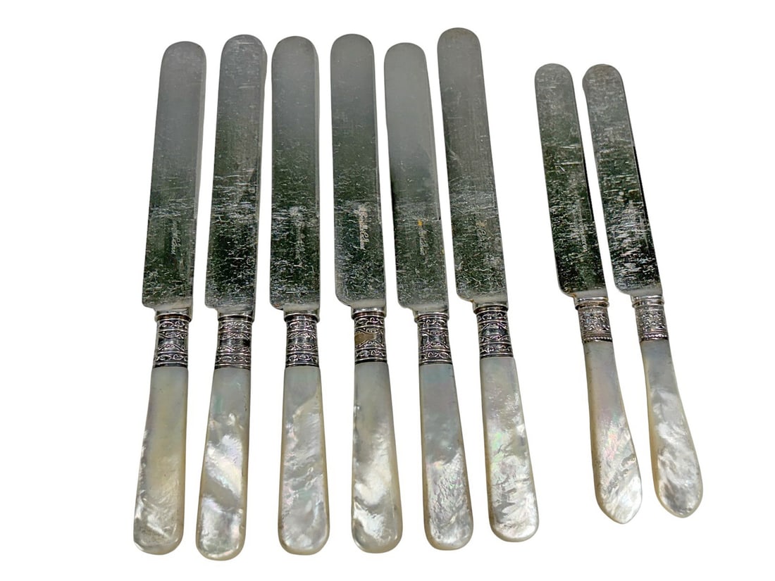 Meriden Cutlery Co & Other MOP & Silver Knives 8pc (1 of 7)