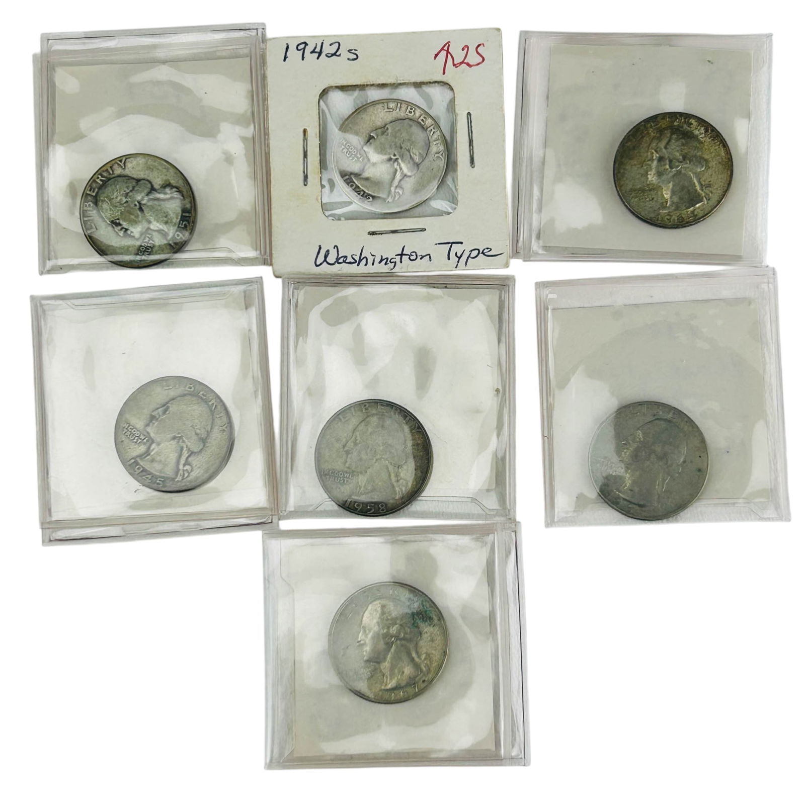 Washington Quarters 1942-1967 Mixed Dates Mints 7p (1 of 8)