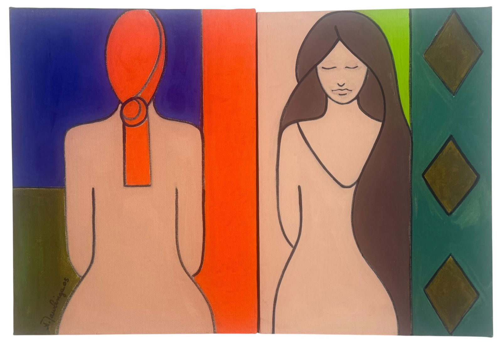 Annette Rawlings Diptych Oil Paintings on Canvas (1 of 6)