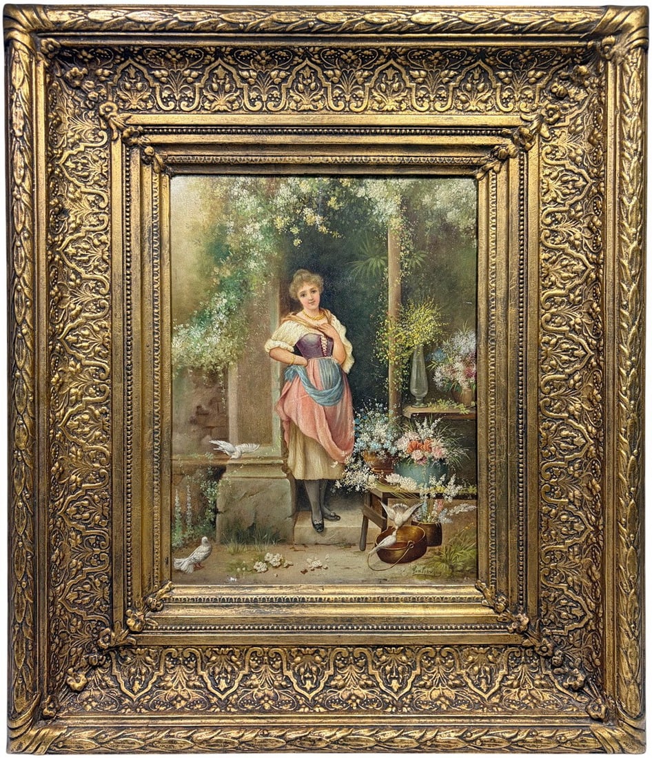 Signed Jose Rodriguez Framed Oil Painting on Wood (1 of 7)