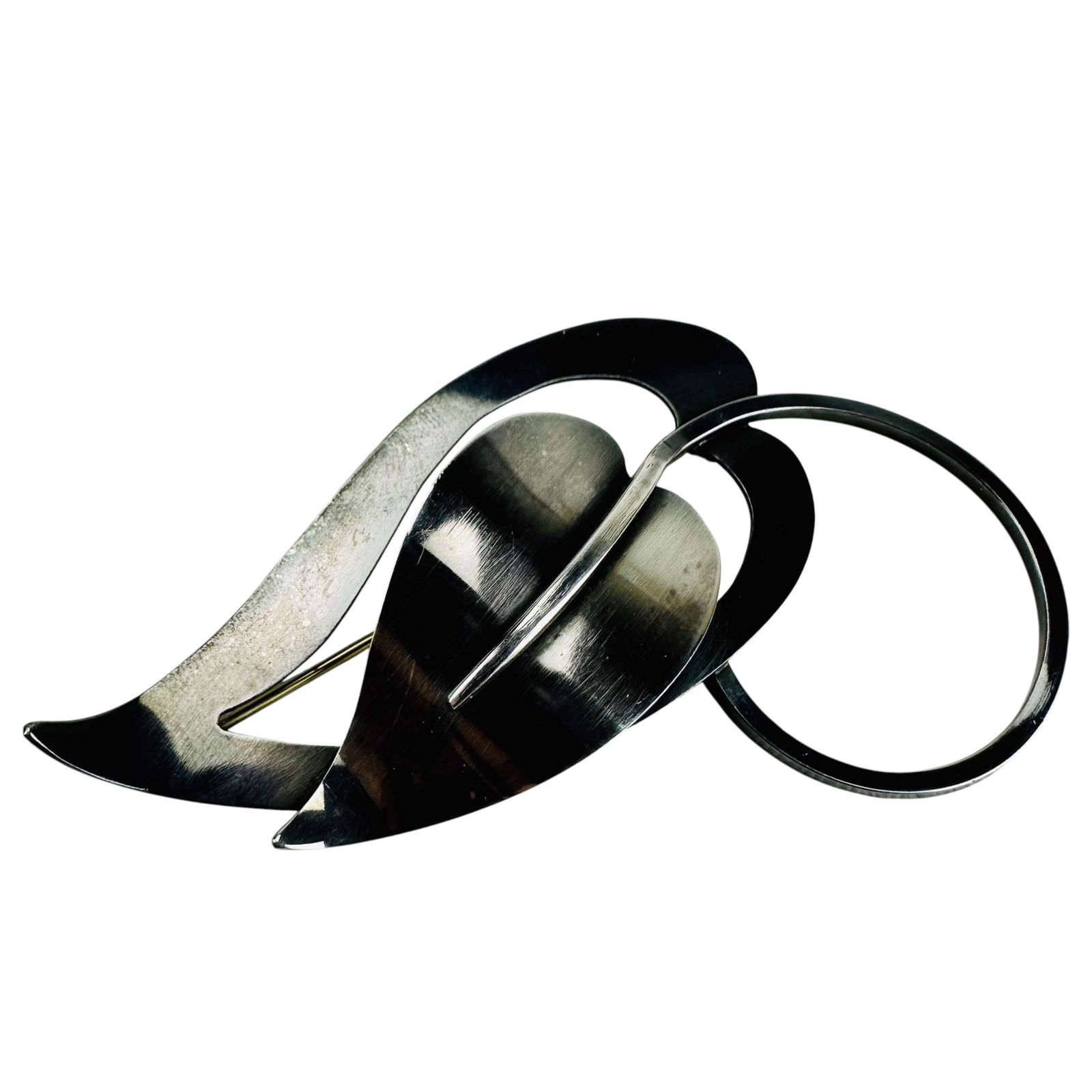 Paul Lobel 1889-1983 Sterling Modernist Leaf Pin (1 of 4)