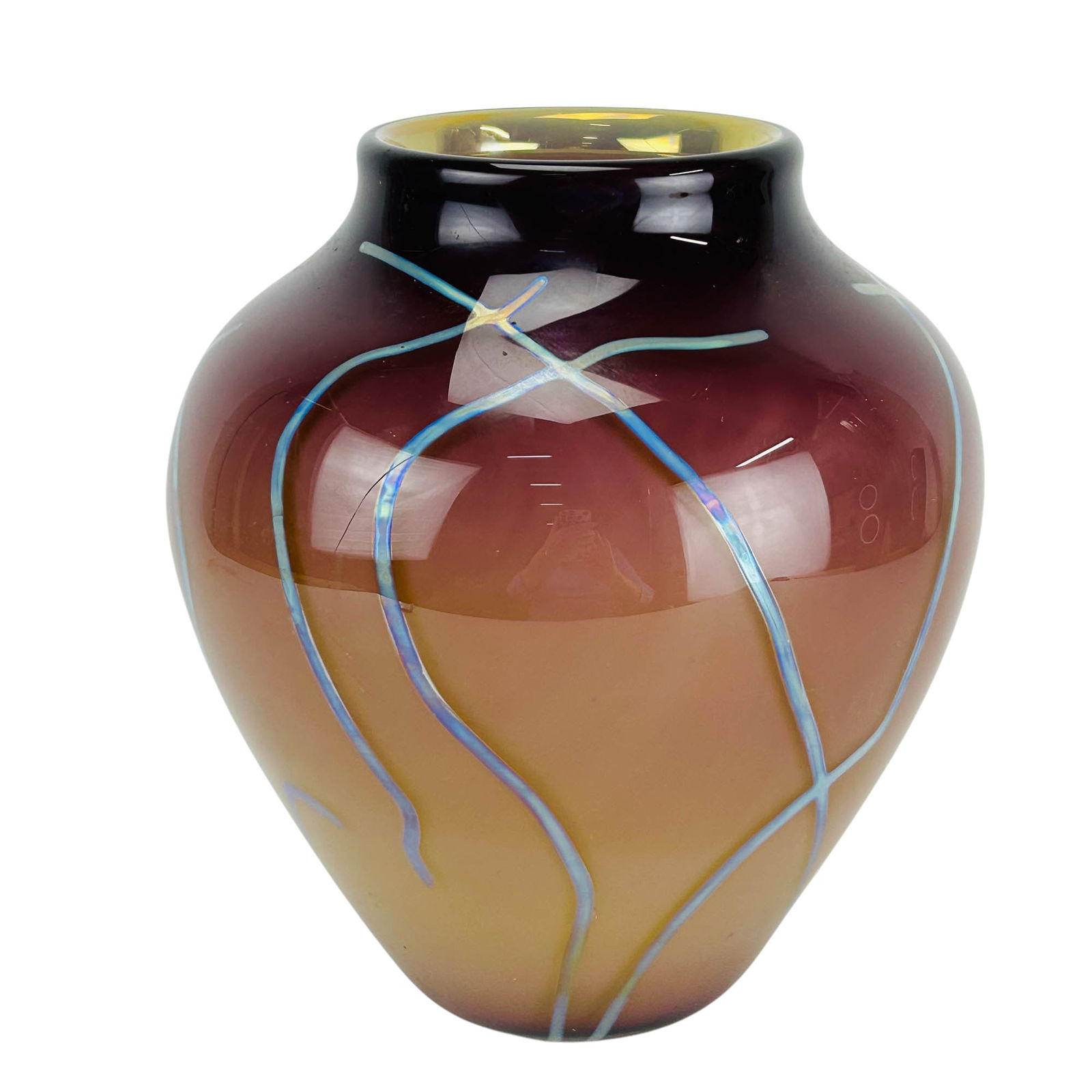 Michael Cohn b.1949 Studio Blown Signed Glass Vase (1 of 4)
