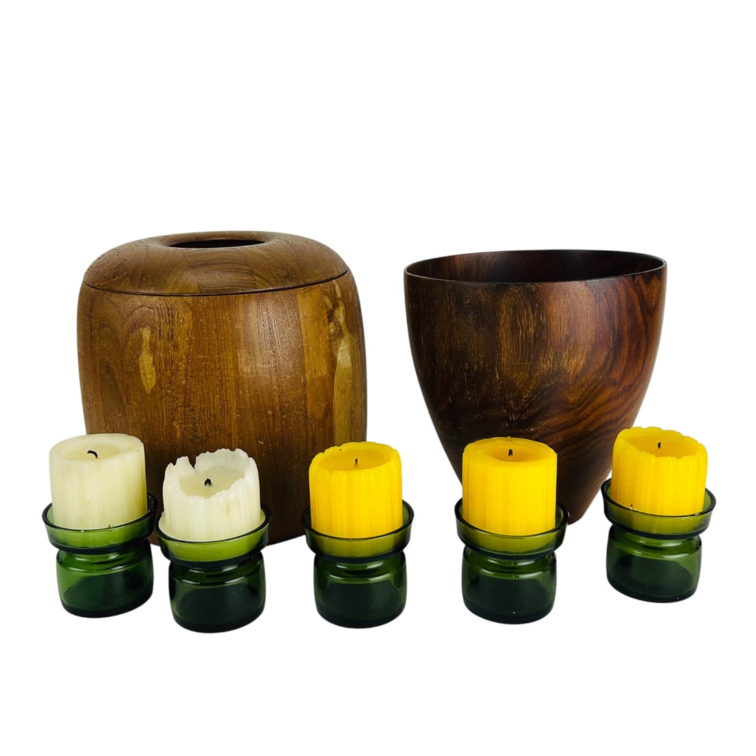 Dansk Designs Glass Votive Wood Ice Bucket 3pc LOT (1 of 11)