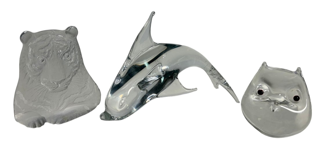 Dolphin, Owl & Krona Tiger Glass by Jonasson 3pcs (1 of 8)