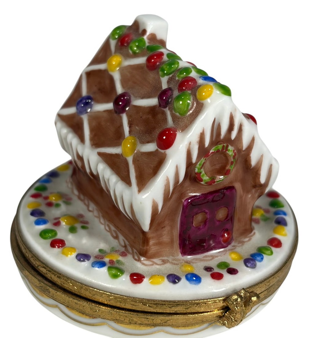 Artoria Limoges Gingerbread House Trinket Box (1 of 5)