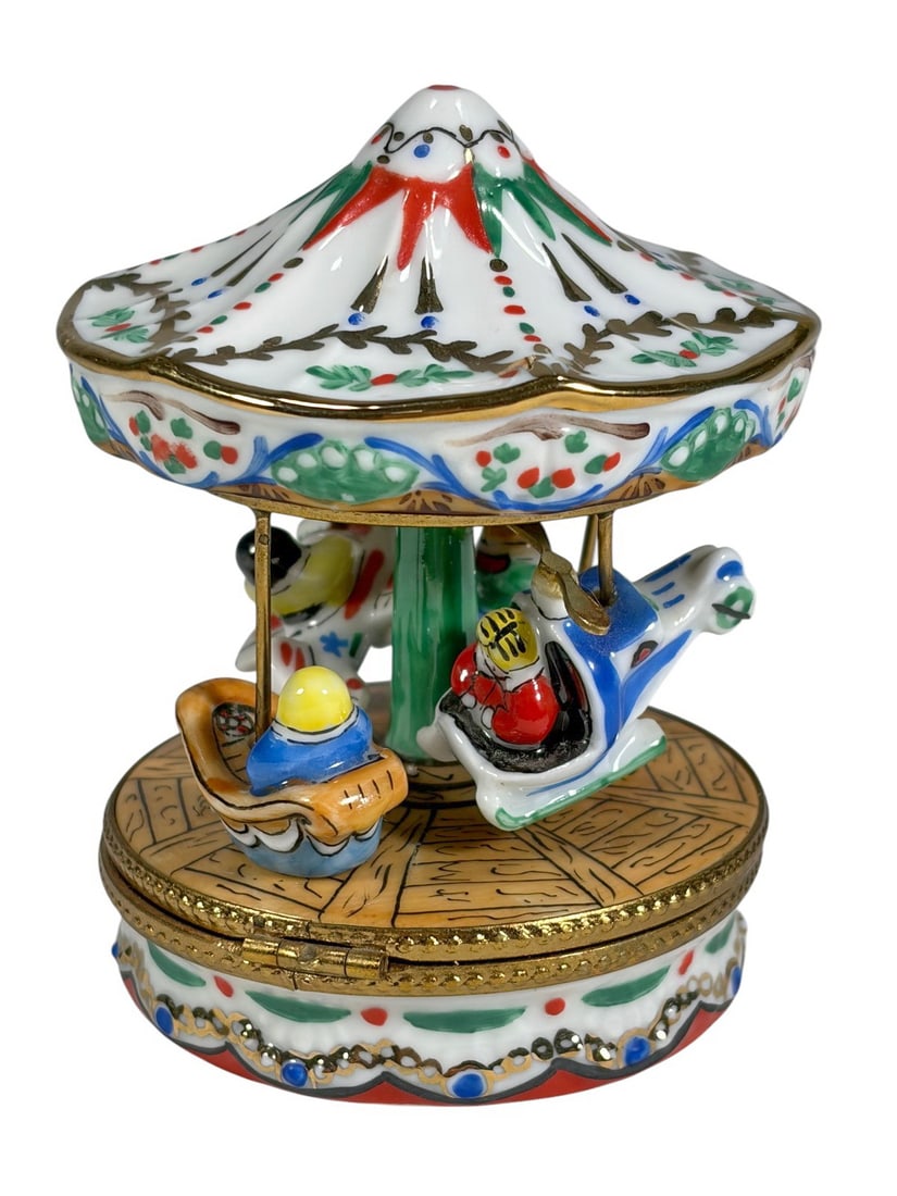 Limoges France Carousel Ride Porcelain Trinket Box (1 of 7)
